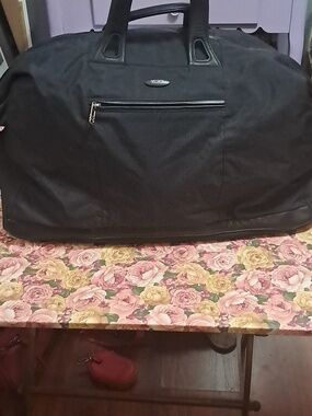Tumi Black Travel Duffel with Top Handles And Detachable Long Carry Strap